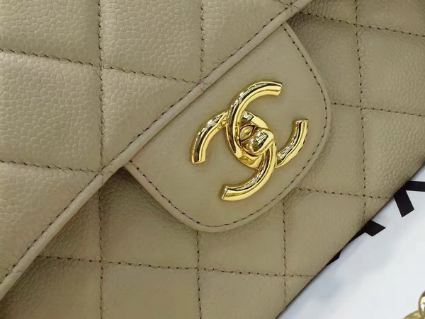 Chanel Maxi Flap Beige Caviar Leather For Sale