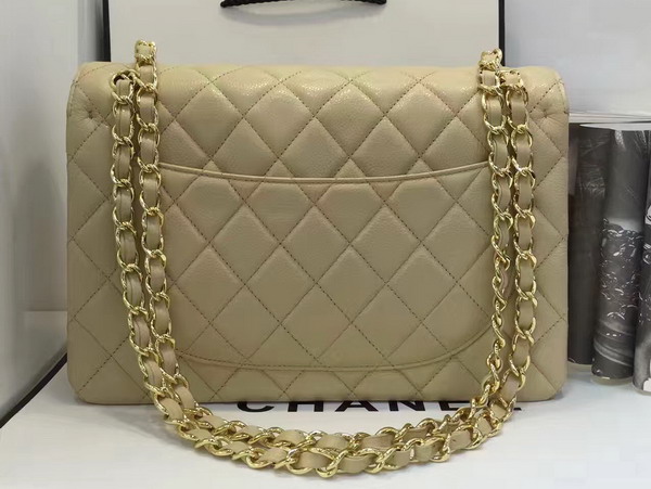 Chanel Maxi Flap Beige Caviar Leather For Sale