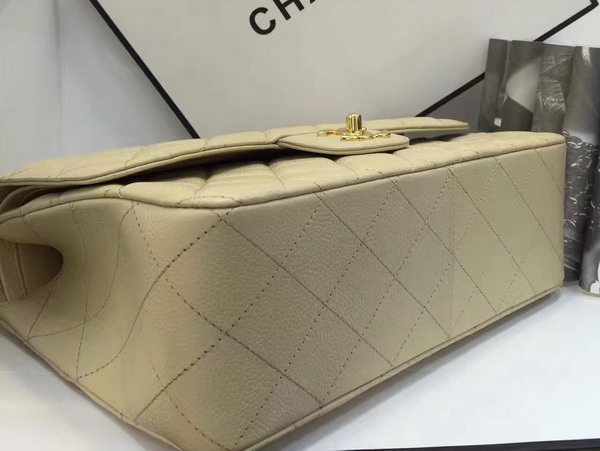 Chanel Maxi Flap Beige Caviar Leather For Sale