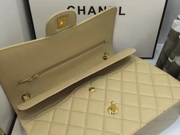 Chanel Maxi Flap Beige Caviar Leather For Sale