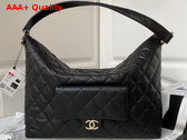 Chanel Maxi Hobo Bag in Black Calfskin with Gold Tone Metal AS4339 Replica