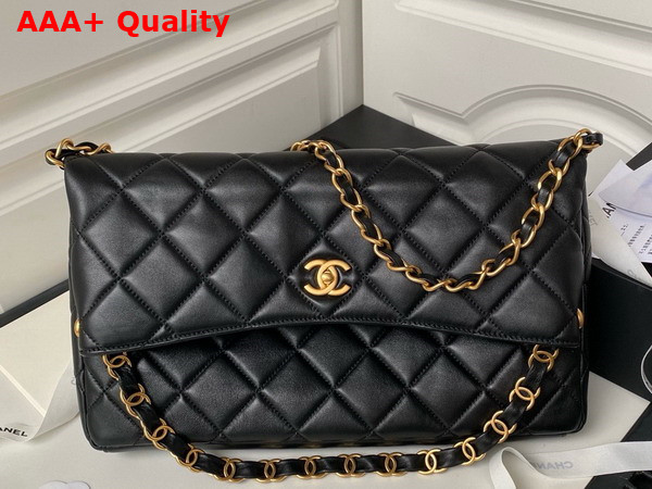 Chanel Maxi Hobo Bag in Black Lambskin AS4777 Replica