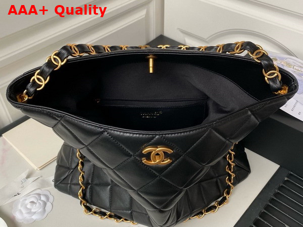 Chanel Maxi Hobo Bag in Black Lambskin AS4777 Replica