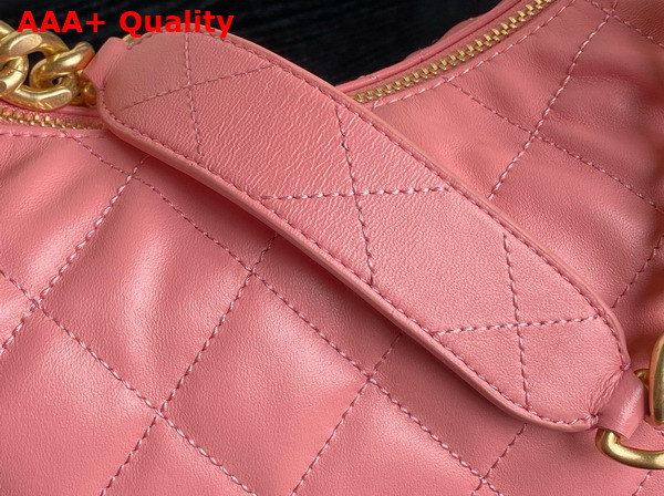 Chanel Maxi Hobo Bag in Pink Shiny Lambskin Gold Tone Metal AS5302 Replica