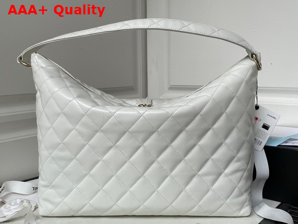 Chanel Maxi Hobo Bag in White Calfskin with Gold Tone Metal AS4339 Replica