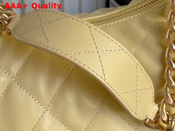 Chanel Maxi Hobo Bag in Yellow Shiny Lambskin Gold Tone Metal AS5302 Replica