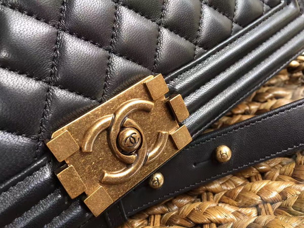 Chanel Maxi Le Boy Black Lambskin Gold Hardware For Sale