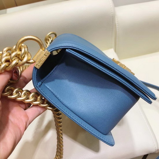 Chanel Medium Boy Chanel Flap Bag Cloudy Blue Grained Calfskin