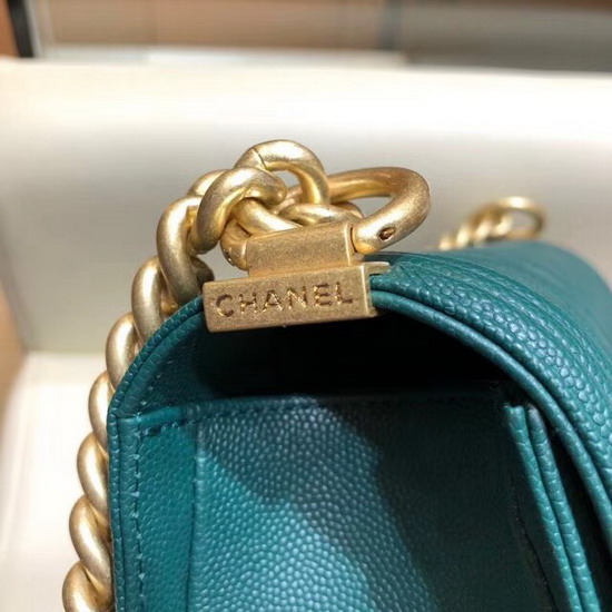 Chanel Medium Boy Chanel Flap Bag Teal Grained Calfskin