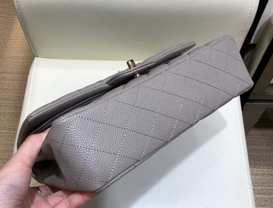 Chanel Medium Caviar Flap Bag in Grey with Light Gold Tone Metal