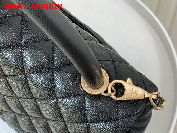 Chanel Medium Classic Coco Handle Bag in Black Grained Calfskin Replica