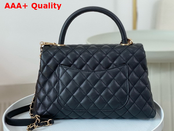 Chanel Medium Classic Coco Handle Bag in Black Grained Calfskin Replica