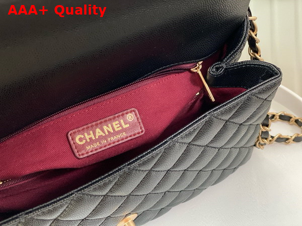 Chanel Medium Classic Coco Handle Bag in Black Grained Calfskin Replica