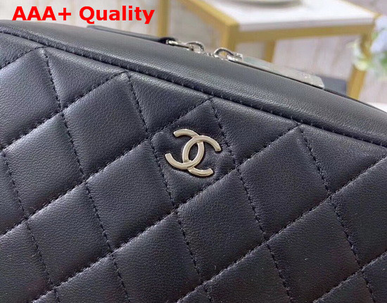 Chanel Medium Cosmetic Purse in Black Lambskin Replica