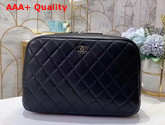 Chanel Medium Cosmetic Purse in Black Lambskin Replica