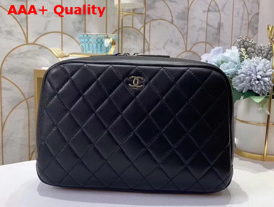 Chanel Medium Cosmetic Purse in Black Lambskin Replica