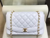 Chanel Medium Flap Bag White Lambskin Gold Hardware