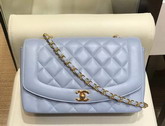 Chanel Medium Flap Bag in Baby Blue with Gold Hardware Quilted Lambskin