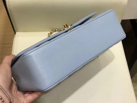 Chanel Medium Flap Bag in Baby Blue with Gold Hardware Quilted Lambskin