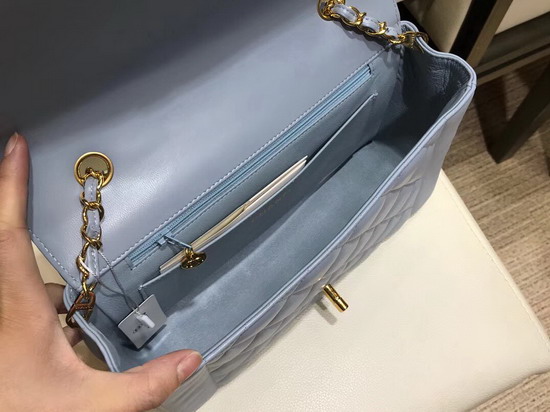 Chanel Medium Flap Bag in Baby Blue with Gold Hardware Quilted Lambskin