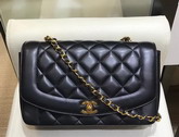 Chanel Medium Flap Bag in Black with Gold Hardware Quilted Lambskin