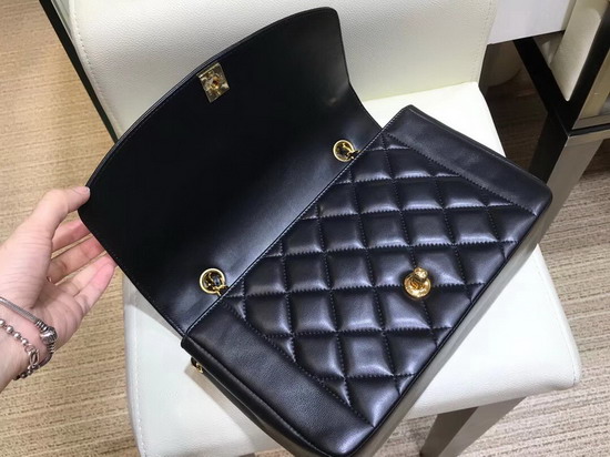 Chanel Medium Flap Bag in Black with Gold Hardware Quilted Lambskin