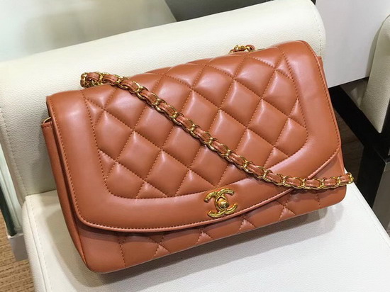 Chanel Medium Flap Bag in Brown Lambskin with Gold Hardware