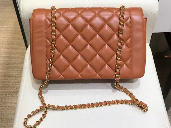 Chanel Medium Flap Bag in Brown Lambskin with Gold Hardware