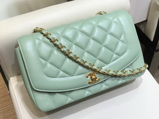 Chanel Medium Flap Bag in Turquoise with Gold Hardware Quilted Lambskin