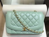 Chanel Medium Flap Bag in Turquoise with Gold Hardware Quilted Lambskin