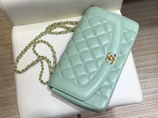 Chanel Medium Flap Bag in Turquoise with Gold Hardware Quilted Lambskin