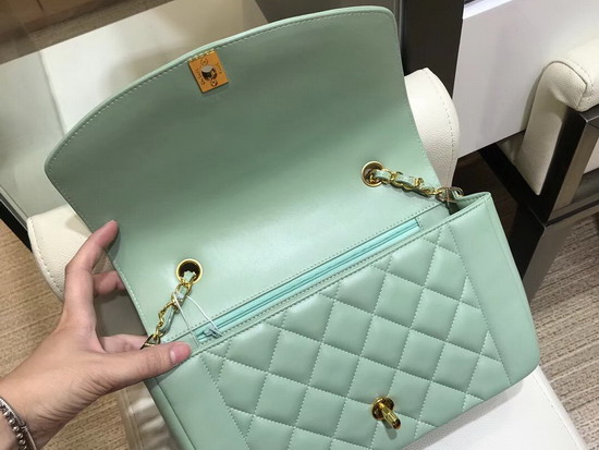 Chanel Medium Flap Bag in Turquoise with Gold Hardware Quilted Lambskin