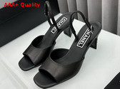 Chanel Medium Heel Sandals in Black Lambskin G45619 Replica