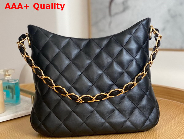 Chanel Medium Hobo Handbag in Black Lambskin Replica