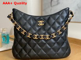 Chanel Medium Hobo Handbag in Black Lambskin Replica