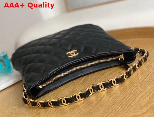 Chanel Medium Hobo Handbag in Black Lambskin Replica