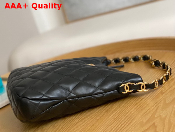 Chanel Medium Hobo Handbag in Black Lambskin Replica