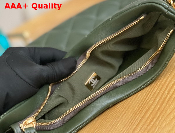 Chanel Medium Hobo Handbag in Dark Green Lambskin Replica