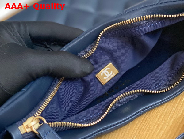 Chanel Medium Hobo Handbag in Navy Blue Lambskin Replica