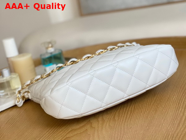 Chanel Medium Hobo Handbag in White Lambskin Replica