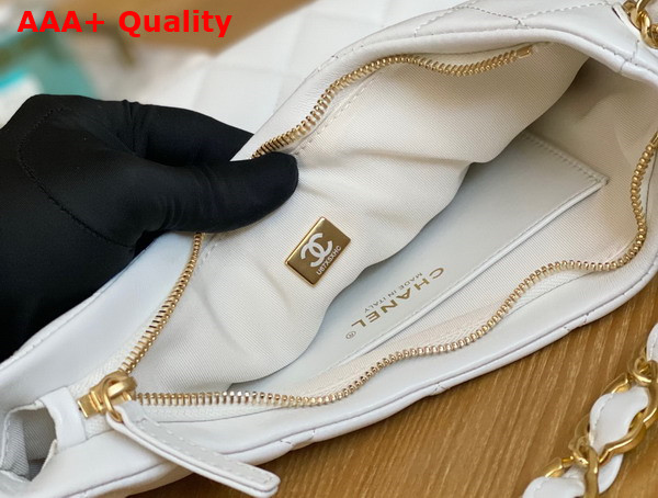 Chanel Medium Hobo Handbag in White Lambskin Replica