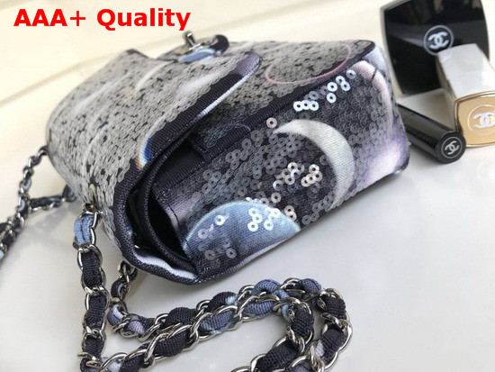 Chanel Medium Sequin Flap Bag Printed Denim Replica