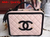 Chanel Medium Vanity Case in Pink Grained Calfskin Gold Hardware Replica