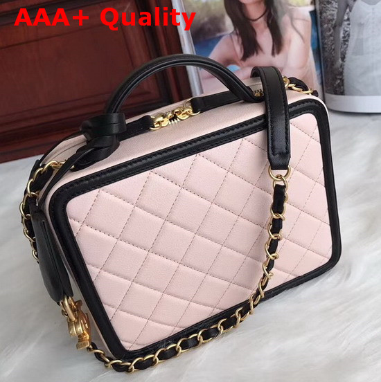 Chanel Medium Vanity Case in Pink Grained Calfskin Gold Hardware Replica