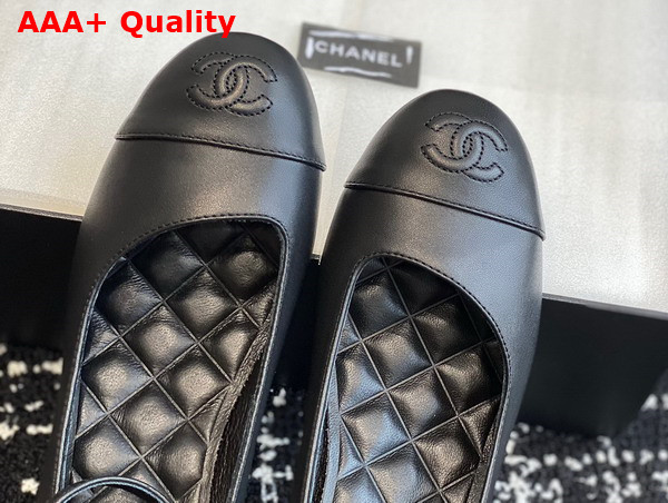 Chanel Mid Heel Pump in Black Lambskin Replica