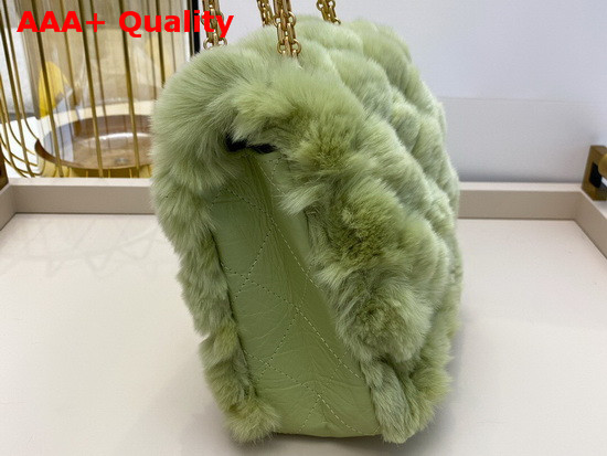 Chanel Mini 255 Handbag Green Shearling Lambskin Aged Calfskin and Gold Tone Metal AS1961 Replica