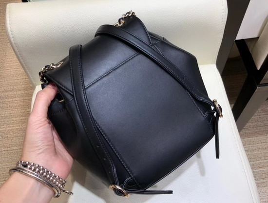 Chanel Mini Backpack in Black Lambskin with Large CC Logo on The Flap