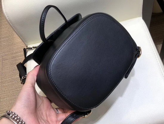 Chanel Mini Backpack in Black Lambskin with Large CC Logo on The Flap