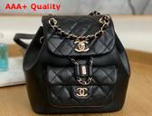 Chanel Mini Backpack in Black Shiny Calfskin Replica