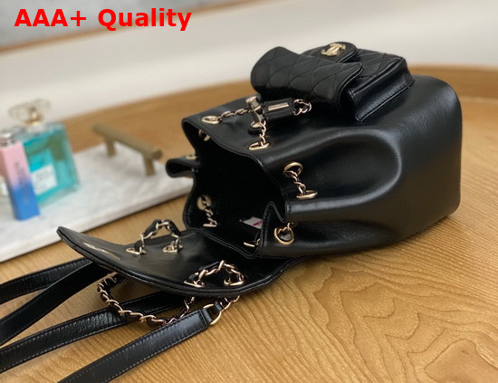 Chanel Mini Backpack in Black Shiny Calfskin Replica